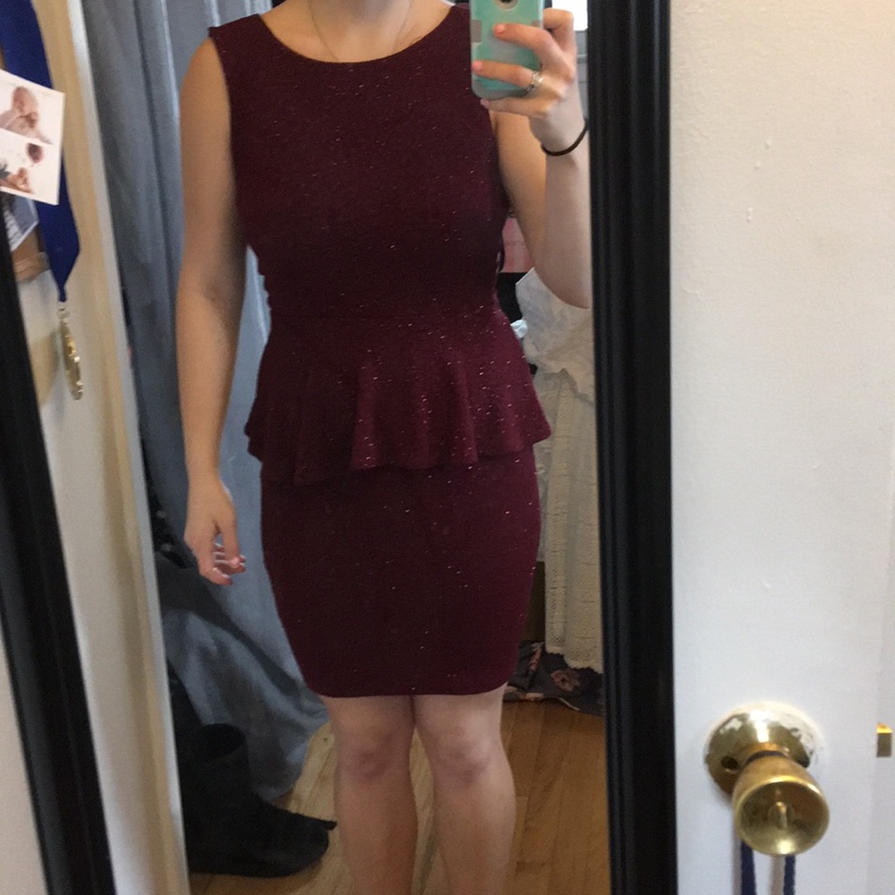 Wine red cocktail dress